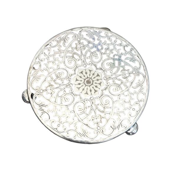 Vintage EPNS Manco Plate Silver Plate  Ornate Reticulated Trivet - Picture 2 of 8